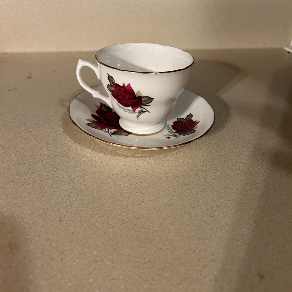 Bone China ☕️Teacup and 🥀 Saucer